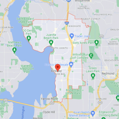 Kirkland, Washington - Kirkland movers service area - Kirkland, WA moving services map - Access Gentle Moving company